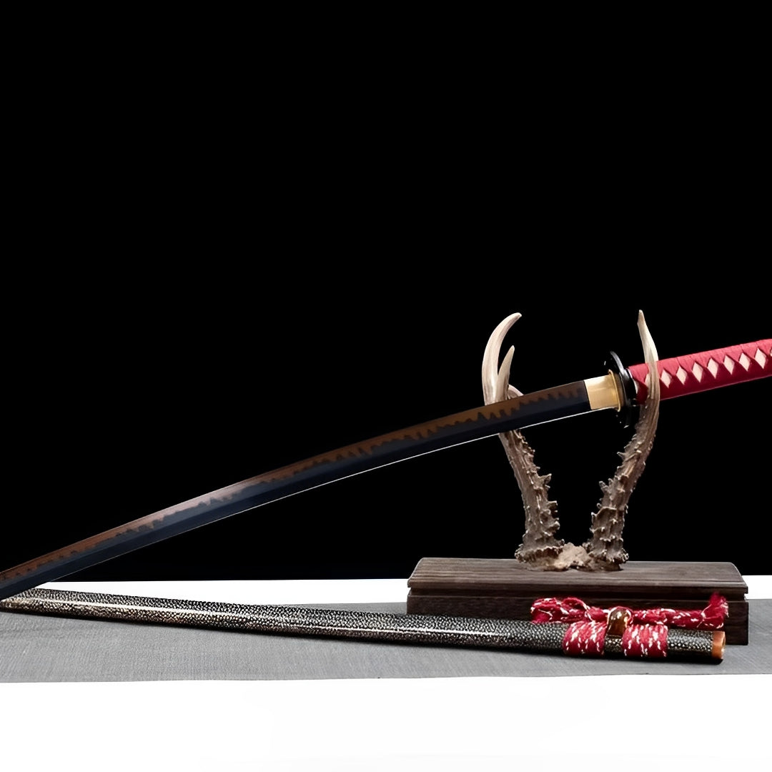Akagane Katana (T10-Stahl, echter Hamon & Rochenhaut) - 赤金 — Ansicht 11