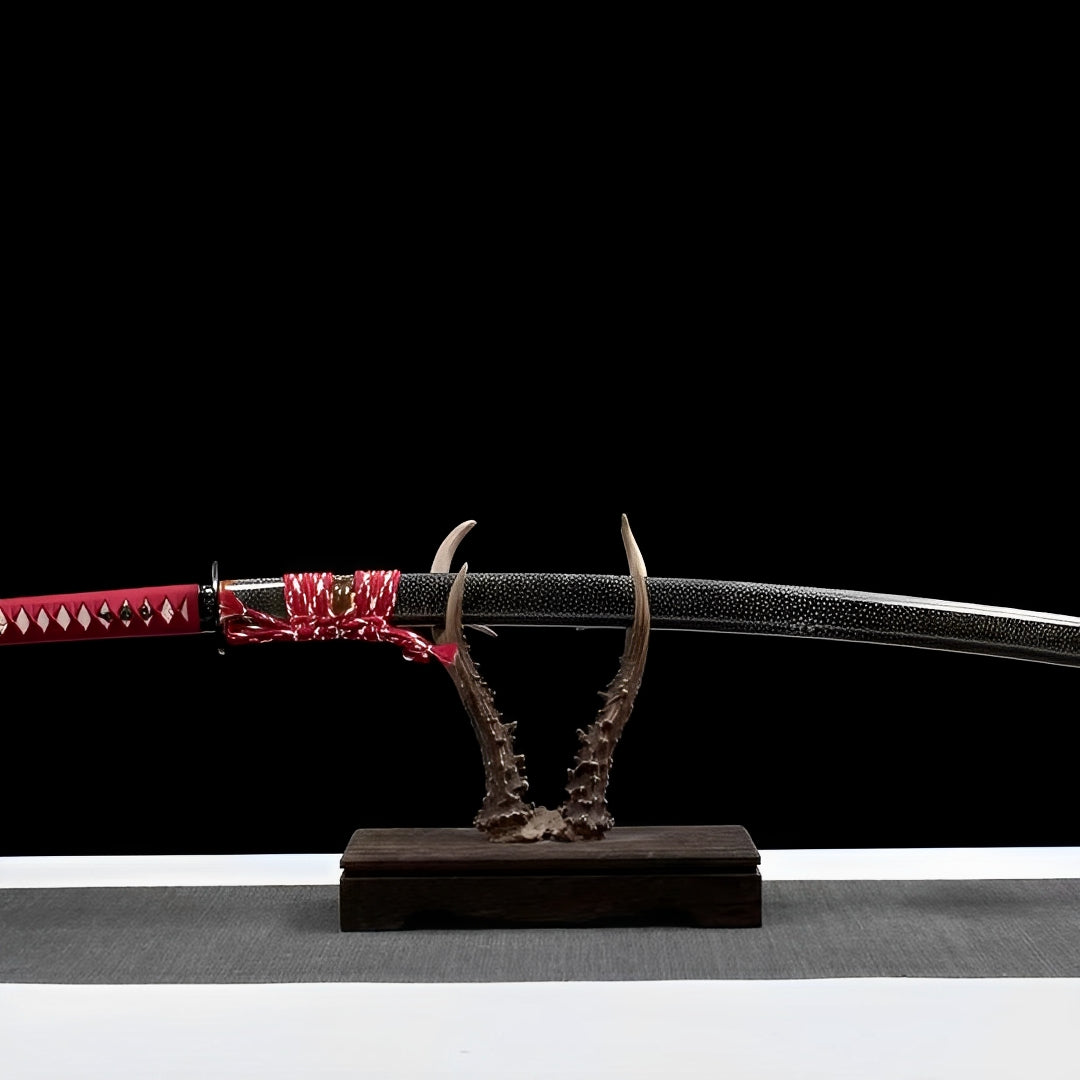 Akagane Katana (T10-Stahl, echter Hamon & Rochenhaut) - 赤金 — Ansicht 12