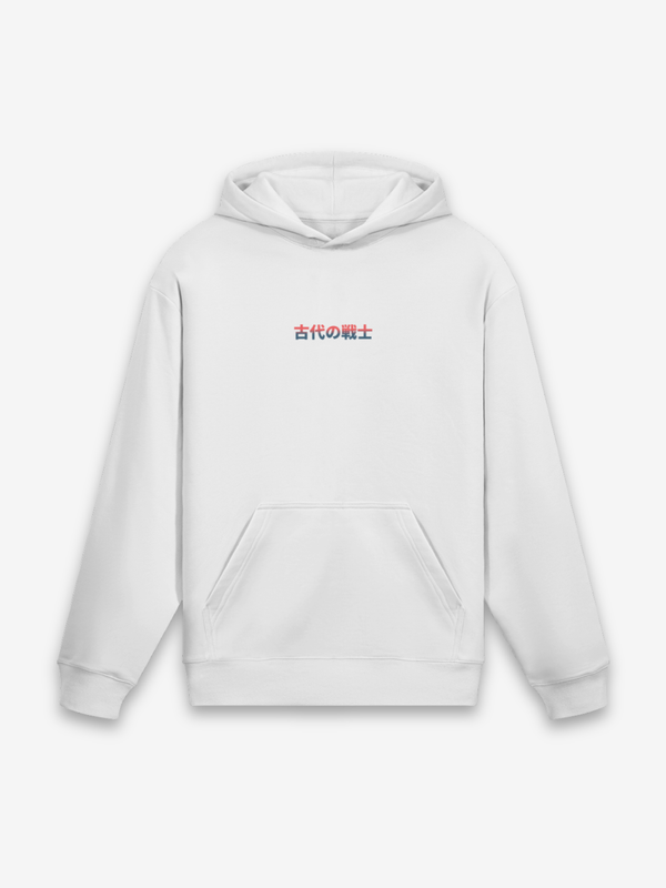 Antiker Krieger Hoodie - 古代 — Farbvariante weiß