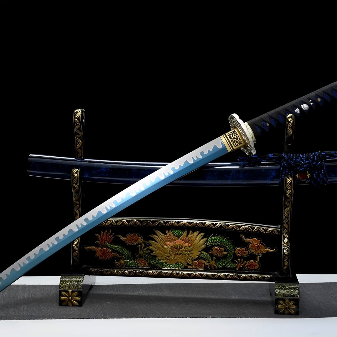 Aonami Wakizashi (T10-Stahl) - 青波 — komplettes Tanto-Set Ansicht