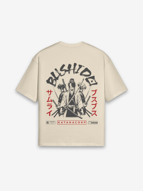 Bushido T-Shirt - 武士道 — Rückansicht mit Grafik-Design