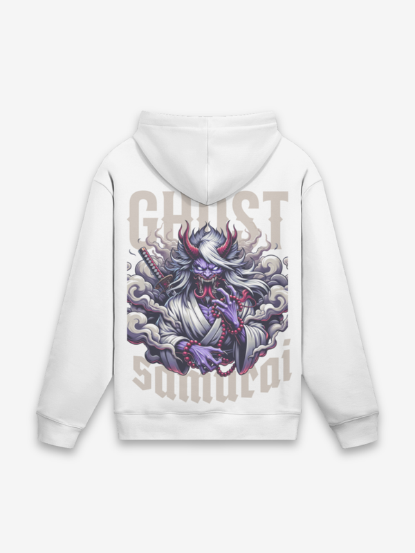 Geister-Samurai Hoodie - おばけ — Rückansicht mit Grafik-Design