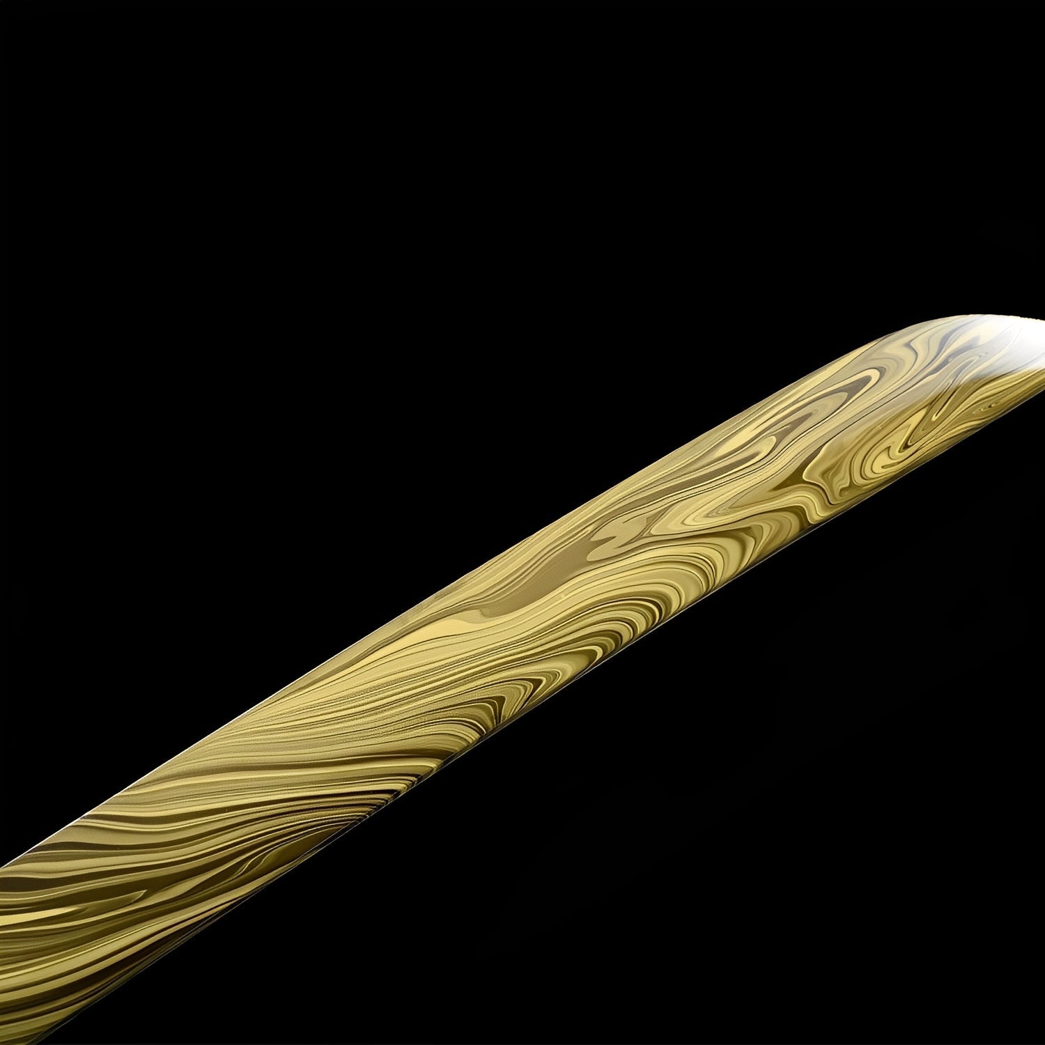 Geschmolzenes Gold Katana - 溶金刀 — komplettes Set mit Seidenbeutel und Zertifikat