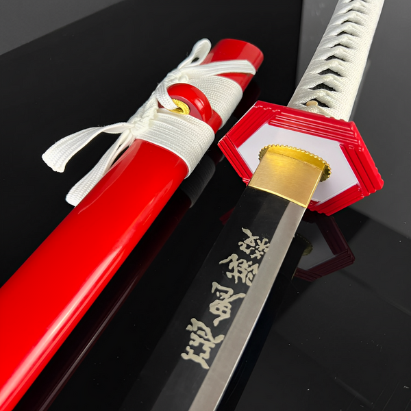 Giyu Tomioka Katana (Demon Slayer) - トミオカ — Saya und Griff Detail mit Beschlägen