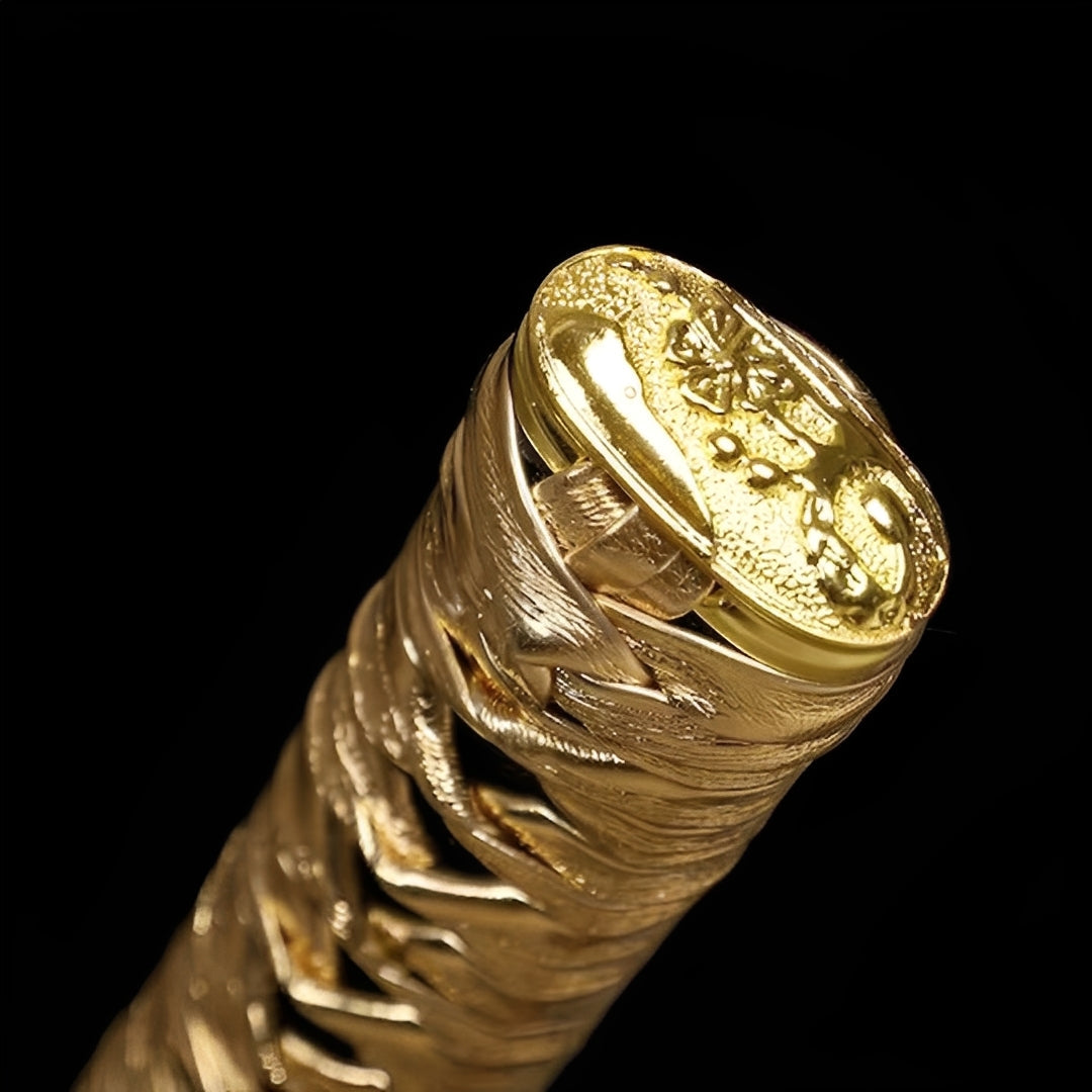 Gold Katana-Schwert - 皇帝刀 — komplettes Set mit Seidenbeutel und Zertifikat
