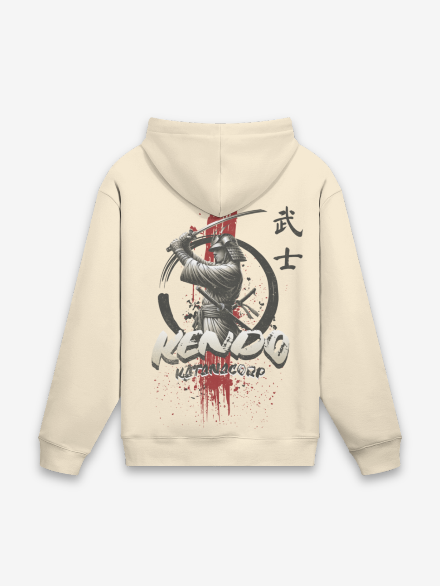 Kendo Hoodie - 剣道 — Rückansicht mit Grafik-Design