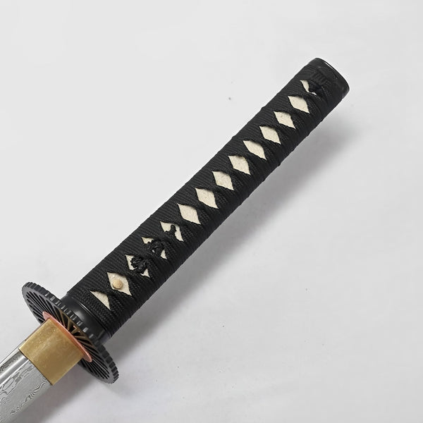 Kill Bill Katana - ダマスク — Klingen-Detail Nahaufnahme mit sichtbarem Stahl