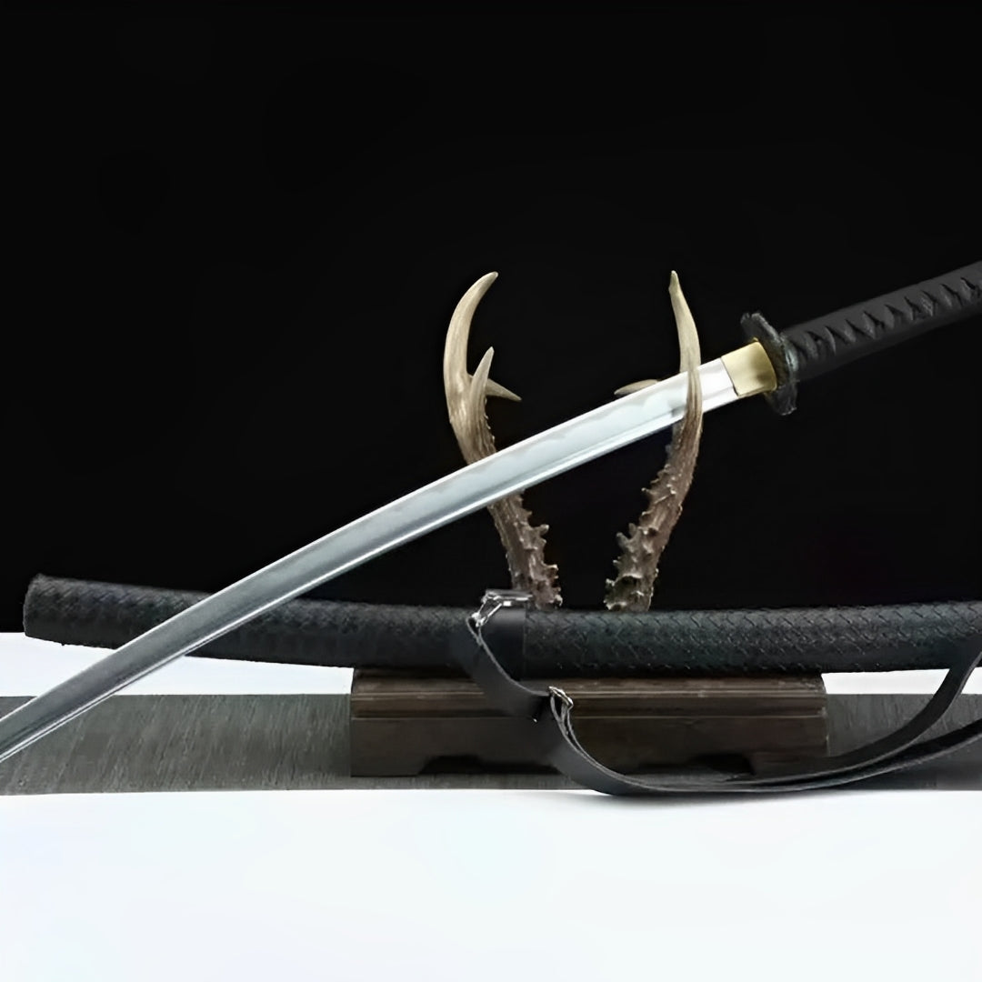 Kokuga Katana - 黒牙 — komplettes Set mit Seidenbeutel und Zertifikat