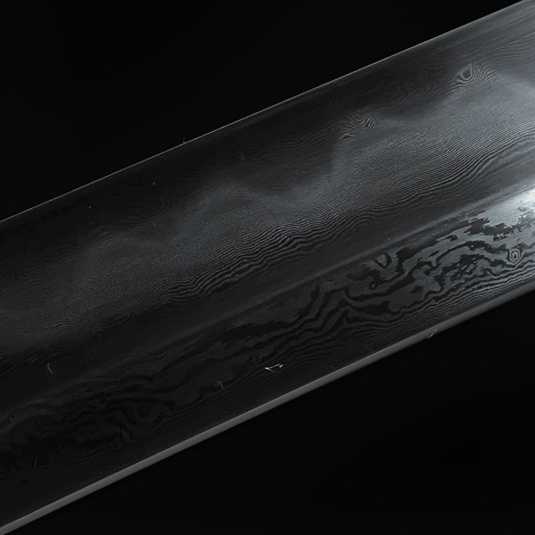 Kuroki Katana (Damaststahl & echter Hamon) - 黒木刀 — zusätzliches Detail-Foto