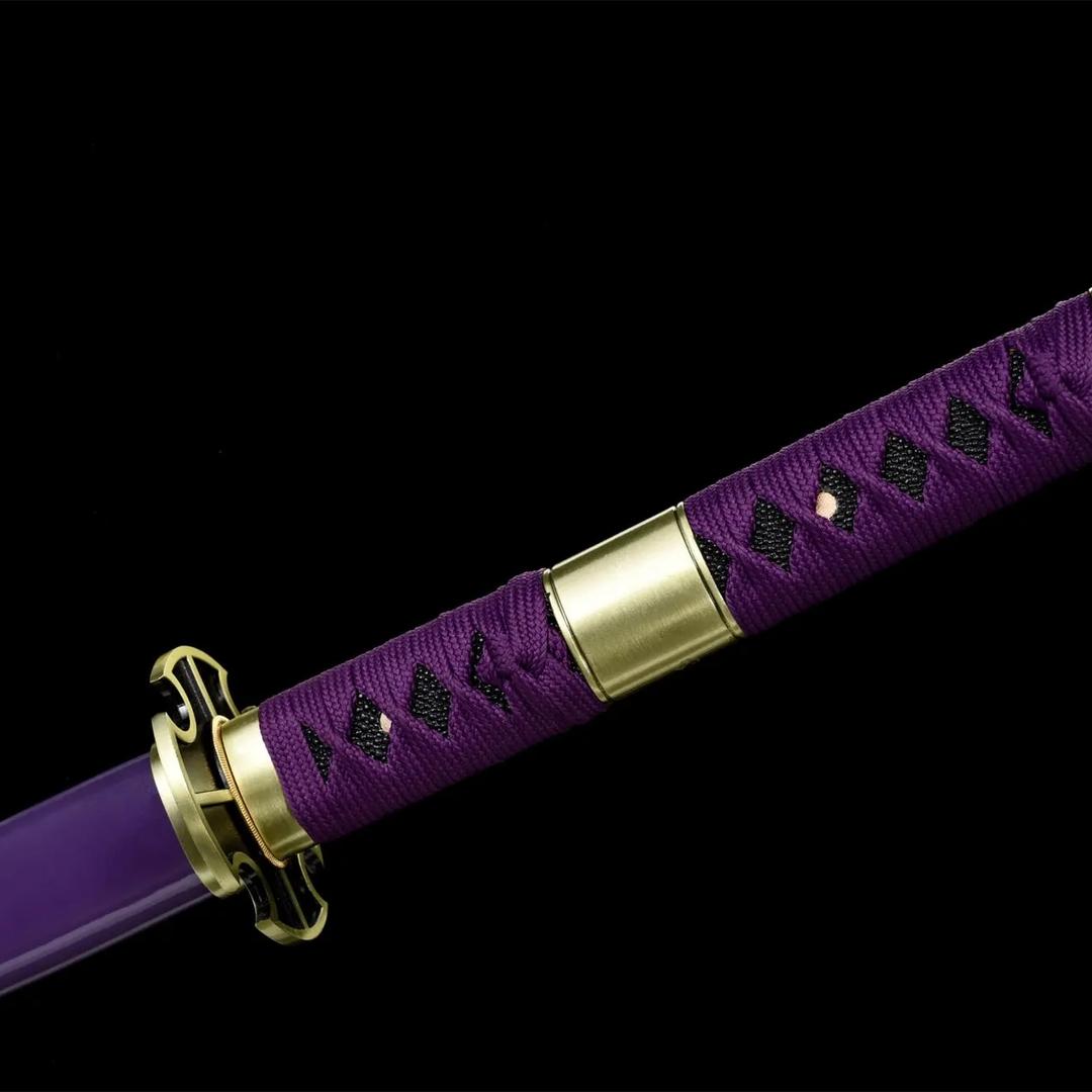 Luffy Nidai Kitetsu Katana (One Piece) - 夕影刀 — Klingen-Detail Nahaufnahme mit sichtbarem Stahl