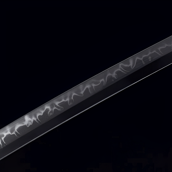 Ouryu Katana (T10-Damaststahl & echter Hamon) - 王竜 — Saya und Griff Detail mit Beschlägen