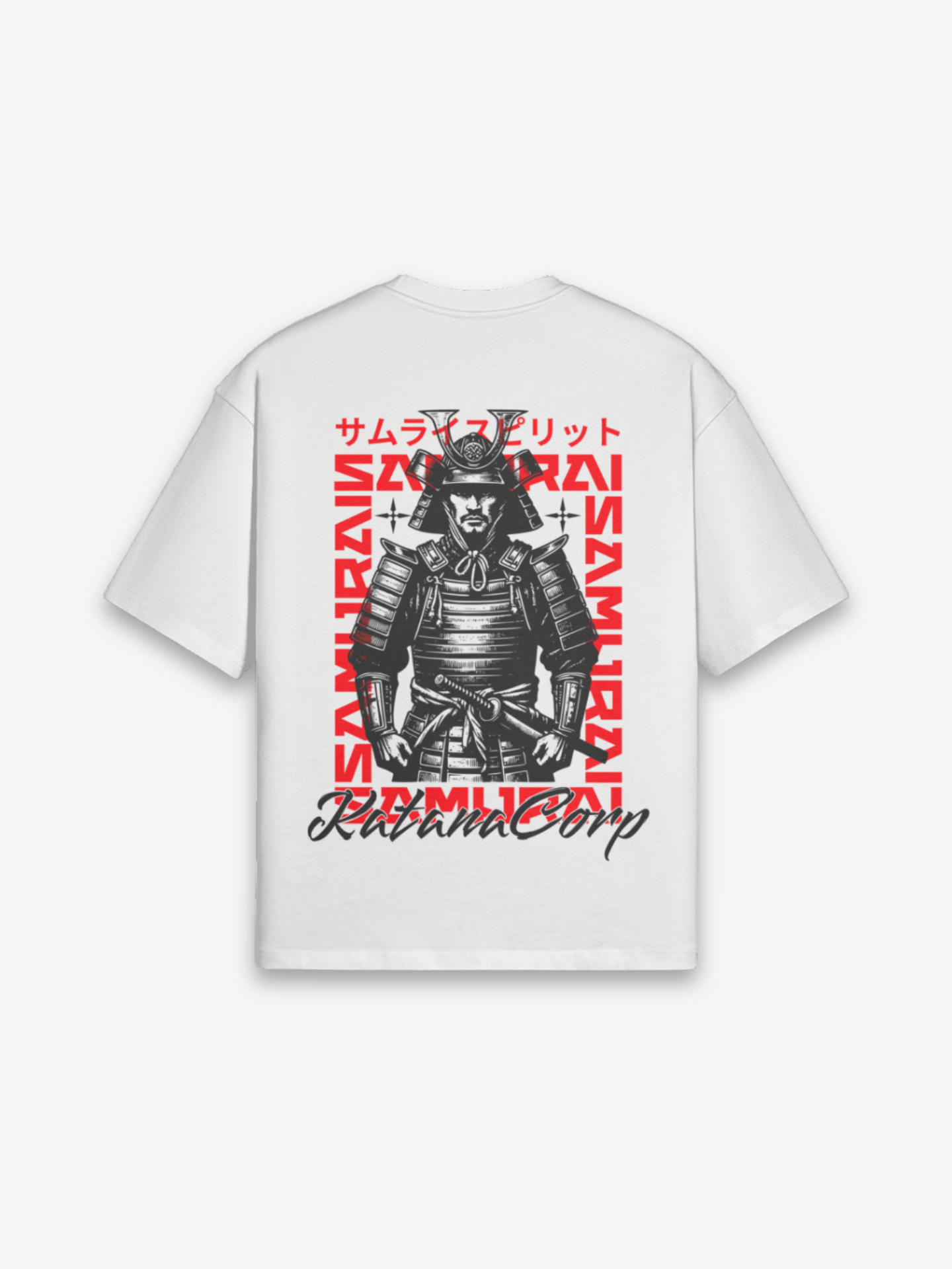 Samurai Corp T-Shirt - コープ — Rückansicht mit Grafik-Design