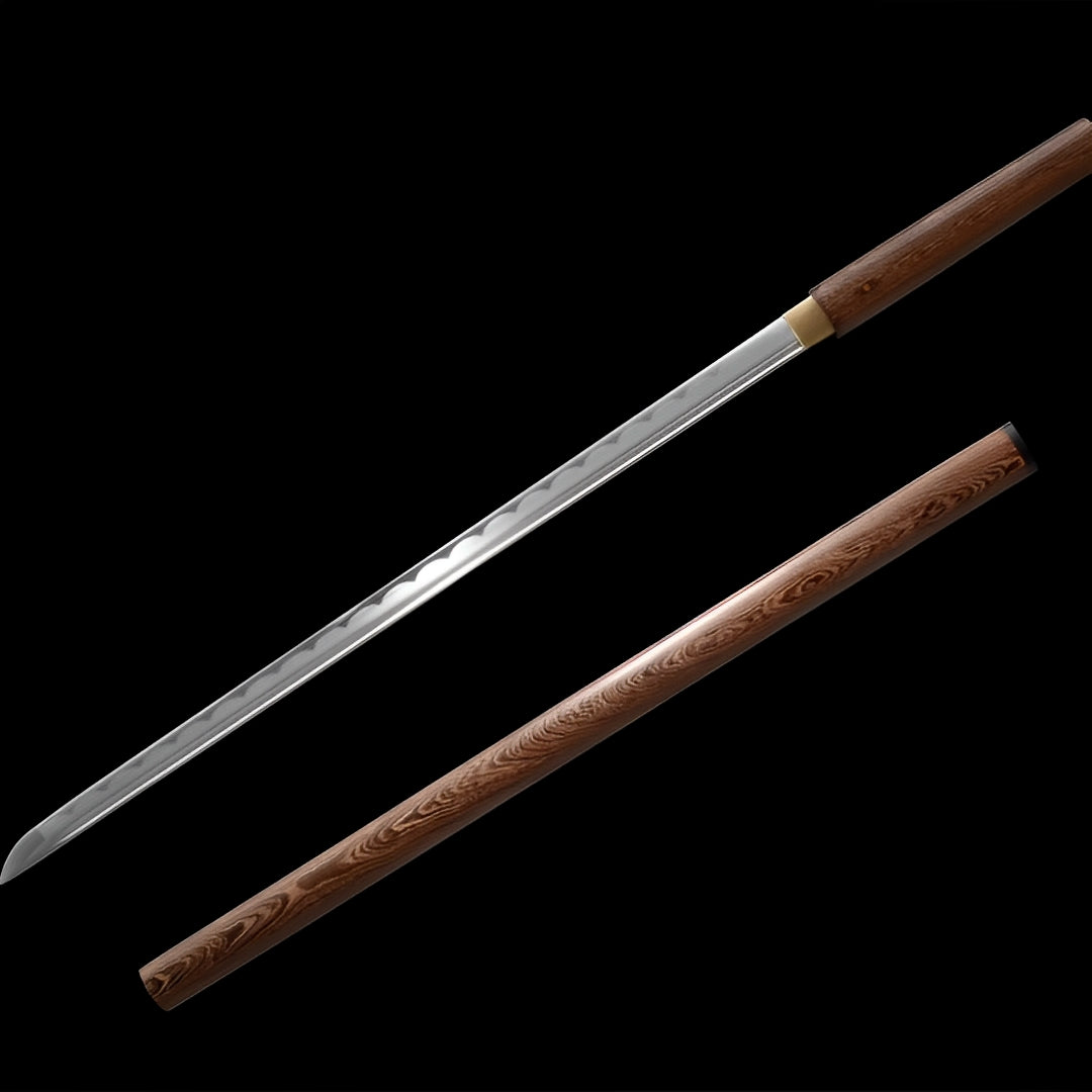 Shizen Ninjato (Kohlenstoffstahl) - 自然 — Klingen-Detail Nahaufnahme