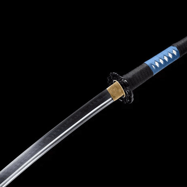 Tiefsee-Fangzahn Katana - 深海牙刀 — Tsuba Nahaufnahme und Ito-Wicklung