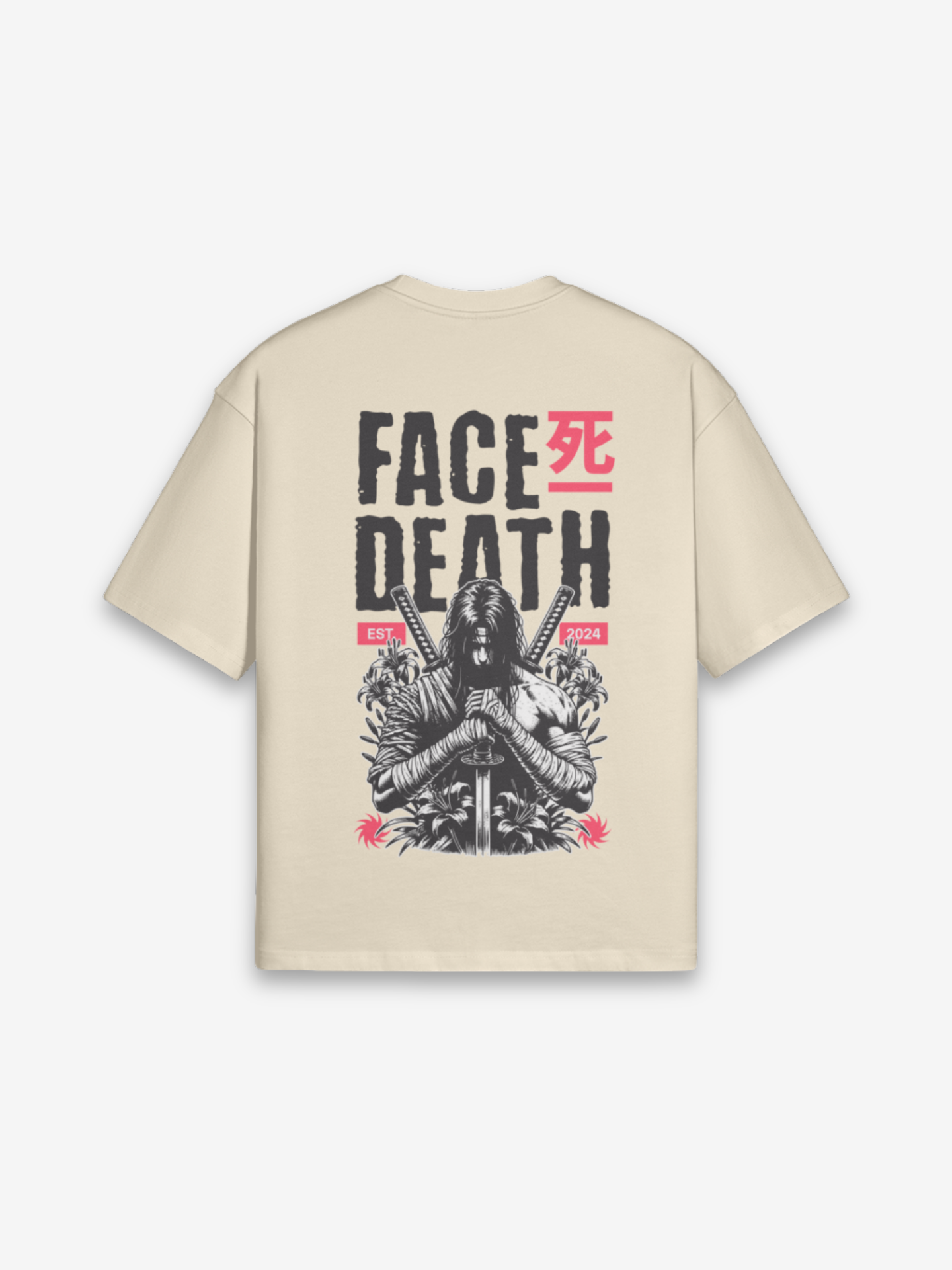 Todesgesicht T-Shirt - 死の顔 — Rückansicht mit Grafik-Design