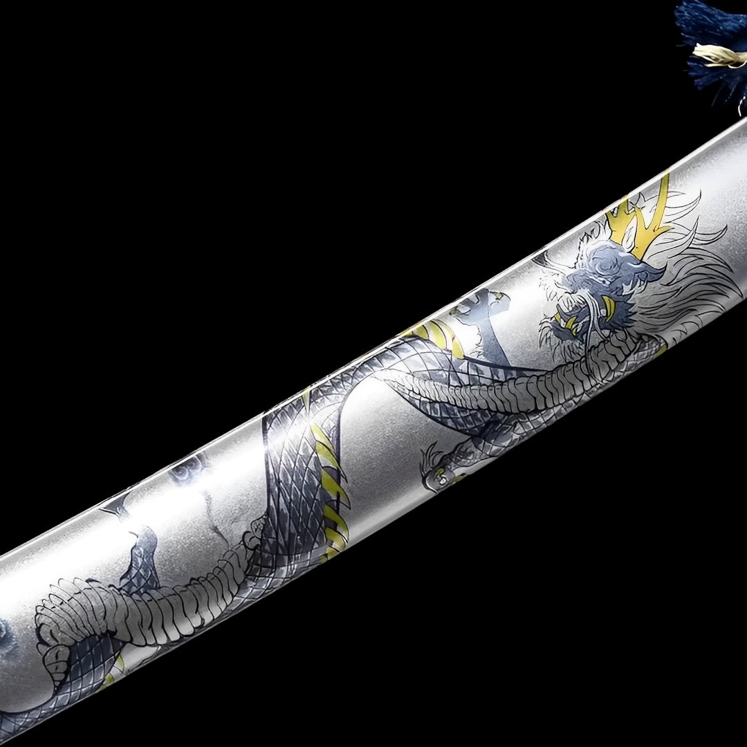 Tsukihana Wakizashi (T10-Stahl) - 月華 — Klingen-Detail Nahaufnahme