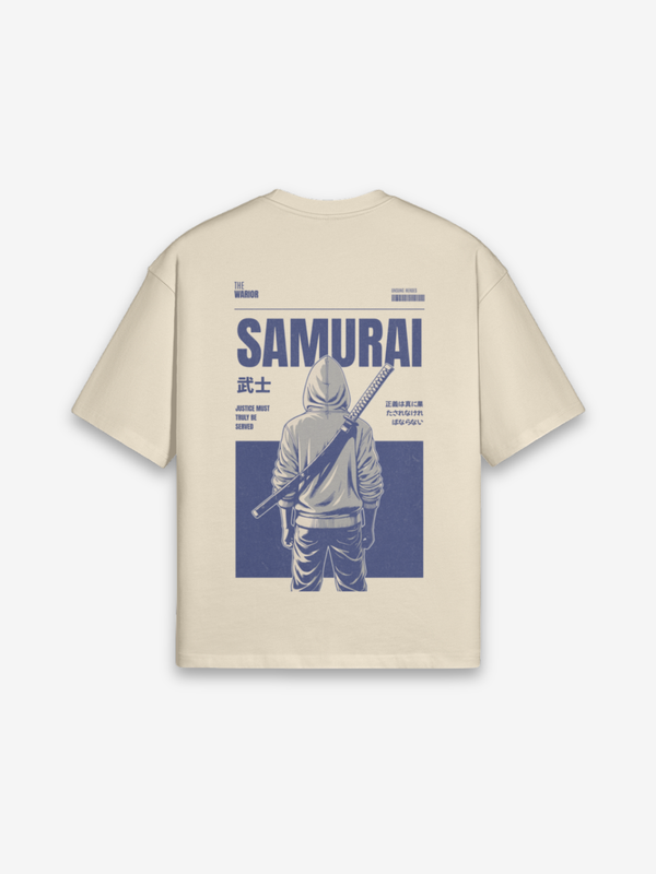 Vintage Samurai T-Shirt - 武士 — Rückansicht mit Grafik-Design