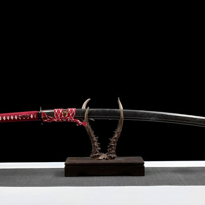 Akagane Katana (T10-Stahl, echter Hamon & Rochenhaut) - 赤金 — Ansicht 12