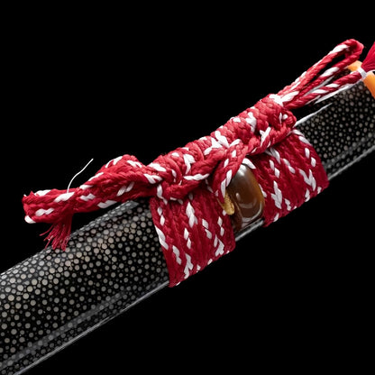 Akagane Katana (T10-Stahl, echter Hamon & Rochenhaut) - 赤金 — Ansicht 17