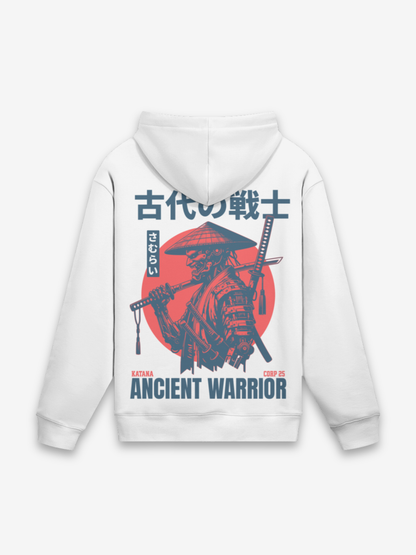 Antiker Krieger Hoodie - 古代 — Rückansicht mit Grafik-Design