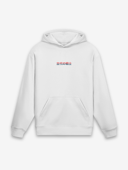 Antiker Krieger Hoodie - 古代 — Farbvariante weiß