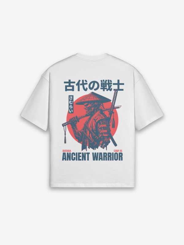 Antiker Krieger T-Shirt - 古代 — Rückansicht mit Grafik-Design