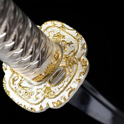 Aoi Seika Katana - の太刀 — Klingen-Detail Nahaufnahme mit sichtbarem Stahl
