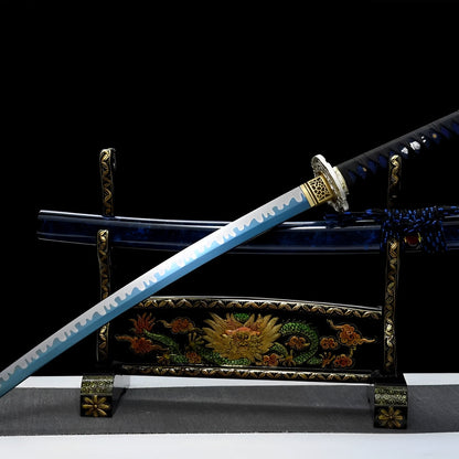 Aonami Wakizashi (T10-Stahl) - 青波 — komplettes Tanto-Set Ansicht
