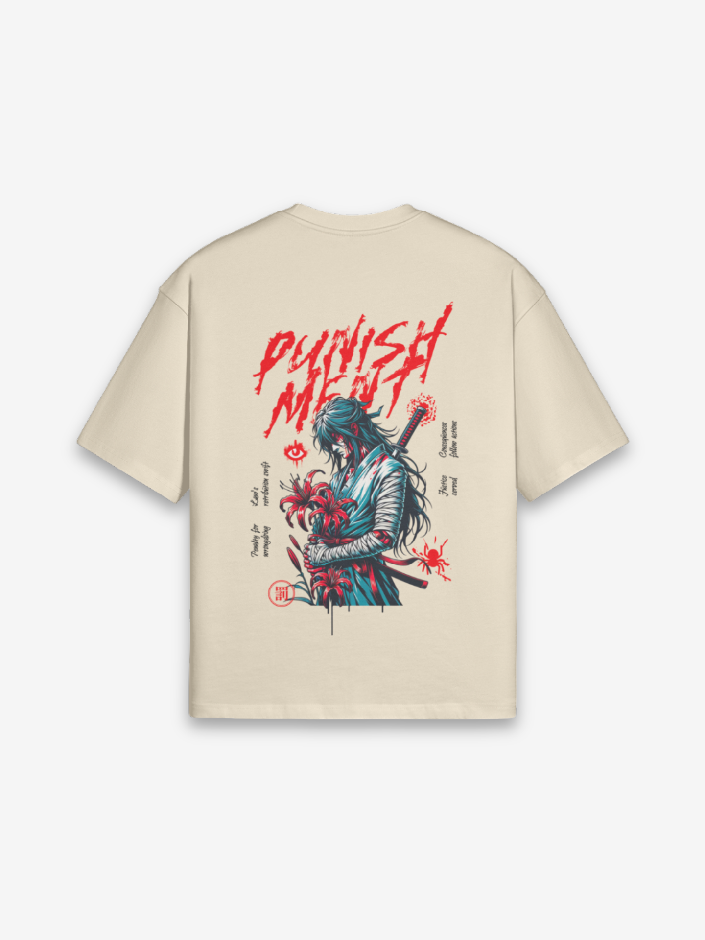 Bestrafungs-Samurai T-Shirt - 罰侍 — Vorderansicht