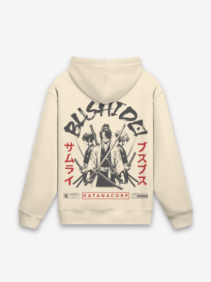 Bushido Hoodie - 武士道 — Rückansicht mit Grafik-Design