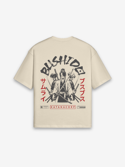 Bushido T-Shirt - 武士道 — Rückansicht mit Grafik-Design