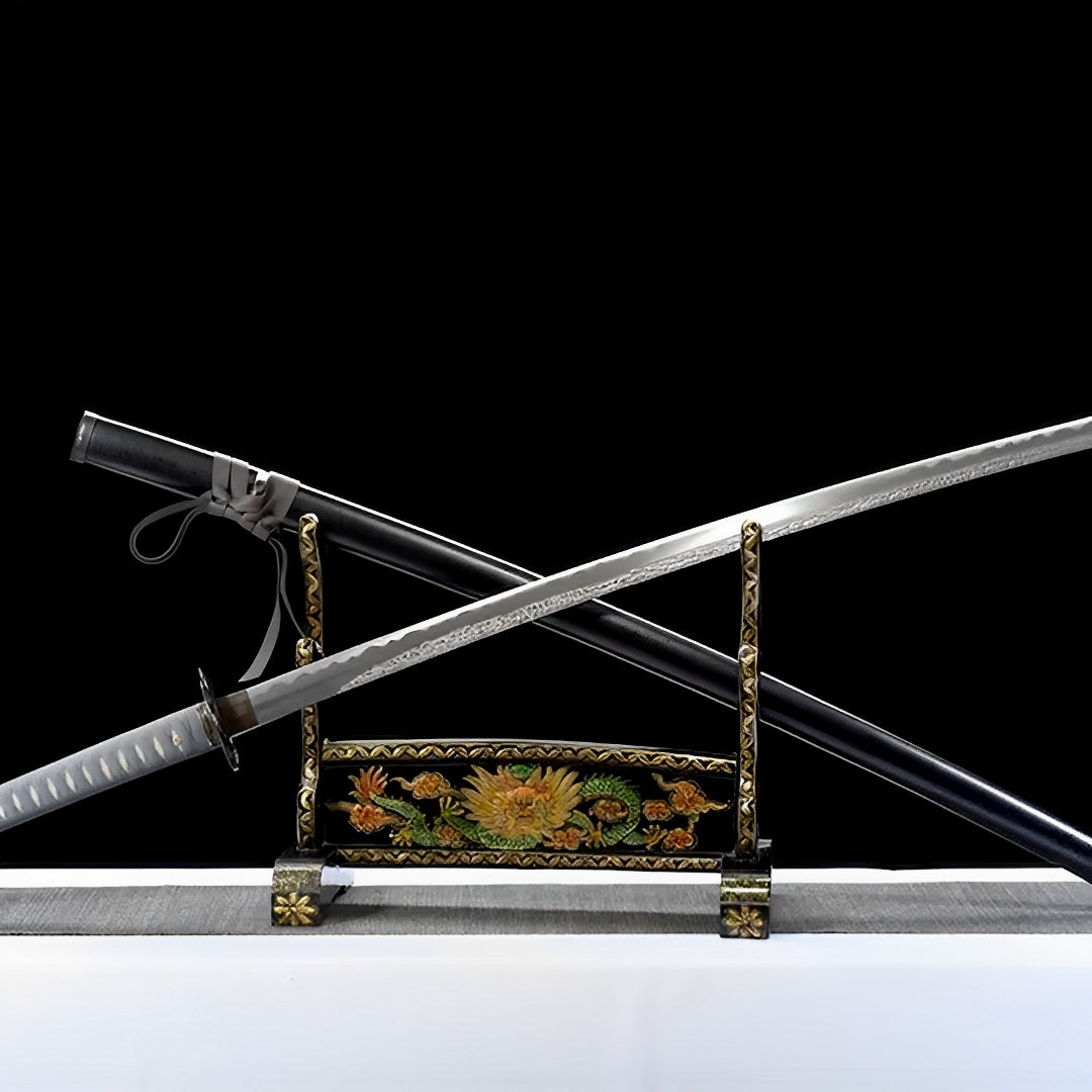 Elden Ring Katana (Damaststahl & Hamon) - 静刀 — alternative Perspektiv-Ansicht