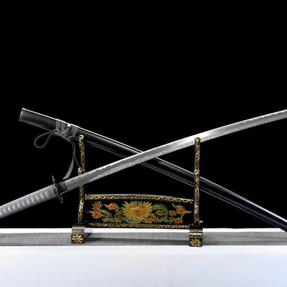Elden Ring Katana (Damaststahl & Hamon) - 静刀 — alternative Perspektiv-Ansicht