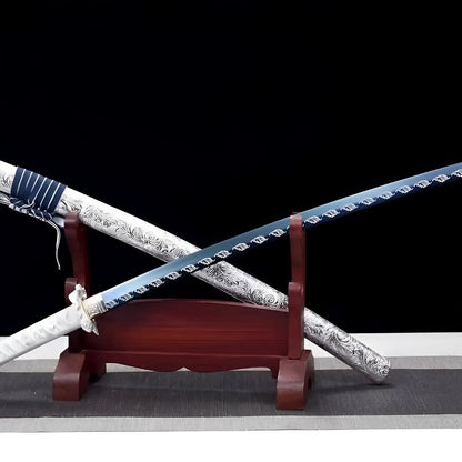 Engel Katana-Schwert - 天使 — Griff-Detail mit Rochenhaut und Menuki