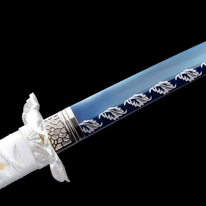 Engel Katana-Schwert - 天使 — Saya und Griff Detail mit Beschlägen