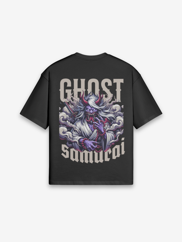 Geister-Samurai T-Shirt - おばけ — Rückansicht mit Grafik-Design
