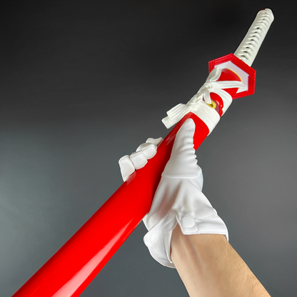 Giyu Tomioka Katana (Demon Slayer) - トミオカ — Griff-Detail mit Rochenhaut und Menuki
