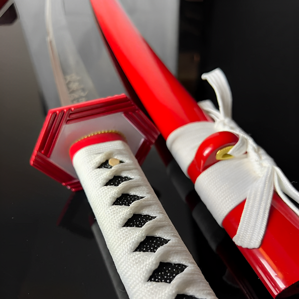 Giyu Tomioka Katana (Demon Slayer) - トミオカ — Tsuba Nahaufnahme und Ito-Wicklung