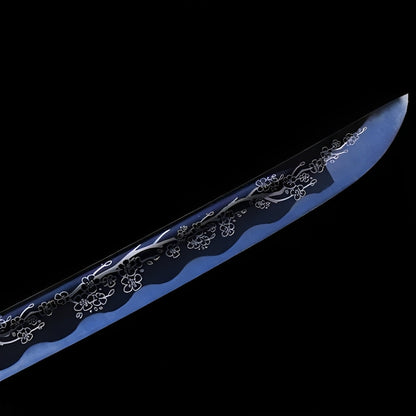 Hana Sakura Katana - 桜花刀 — Klingen-Detail Nahaufnahme mit sichtbarem Stahl