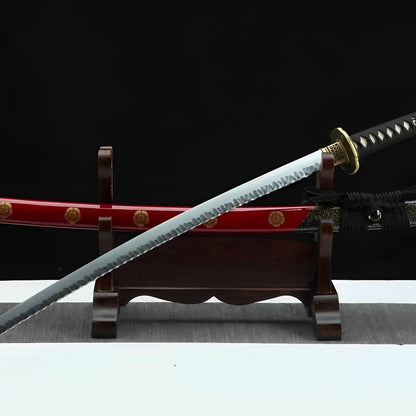 Hizakura Katana - 炎鉄刀 — Griff-Detail mit Rochenhaut und Menuki