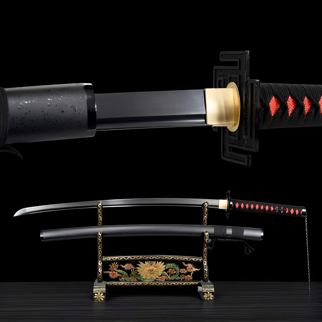 Ichigo Katana (Bleach) - ブリーチ — Komplett-Ansicht mit Saya und Display-Ständer