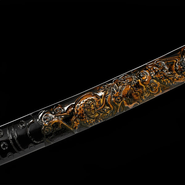 Kaiserliches Katana - 皇影刀 — Saya und Griff Detail mit Beschlägen