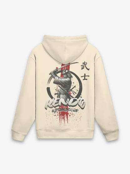Kendo Hoodie - 剣道 — Rückansicht mit Grafik-Design