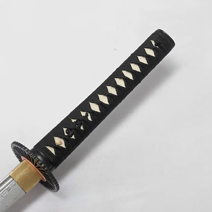 Kill Bill Katana - ダマスク — Klingen-Detail Nahaufnahme mit sichtbarem Stahl
