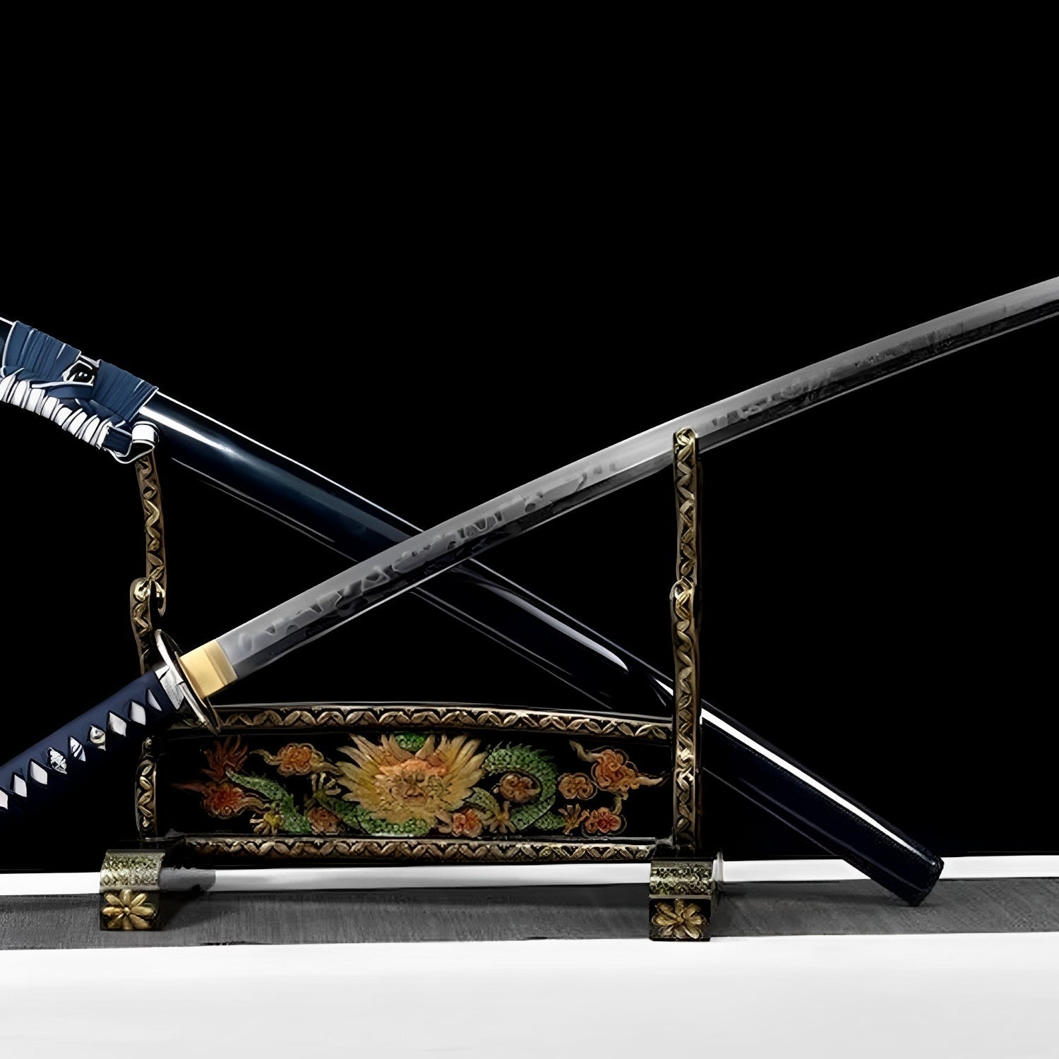 Kumo Katana (T10-Stahl & Hitatsura-Hamon) - 雲刀 — alternative Perspektiv-Ansicht