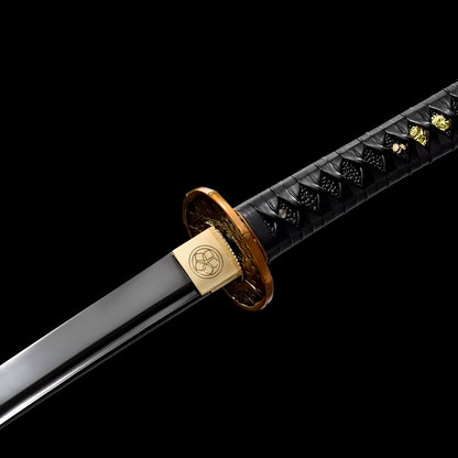 Kurohana Wakizashi (Kohlenstoffstahl) - 黒華 — komplettes Tanto-Set Ansicht