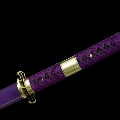 Luffy Nidai Kitetsu Katana (One Piece) - 夕影刀 — Klingen-Detail Nahaufnahme mit sichtbarem Stahl