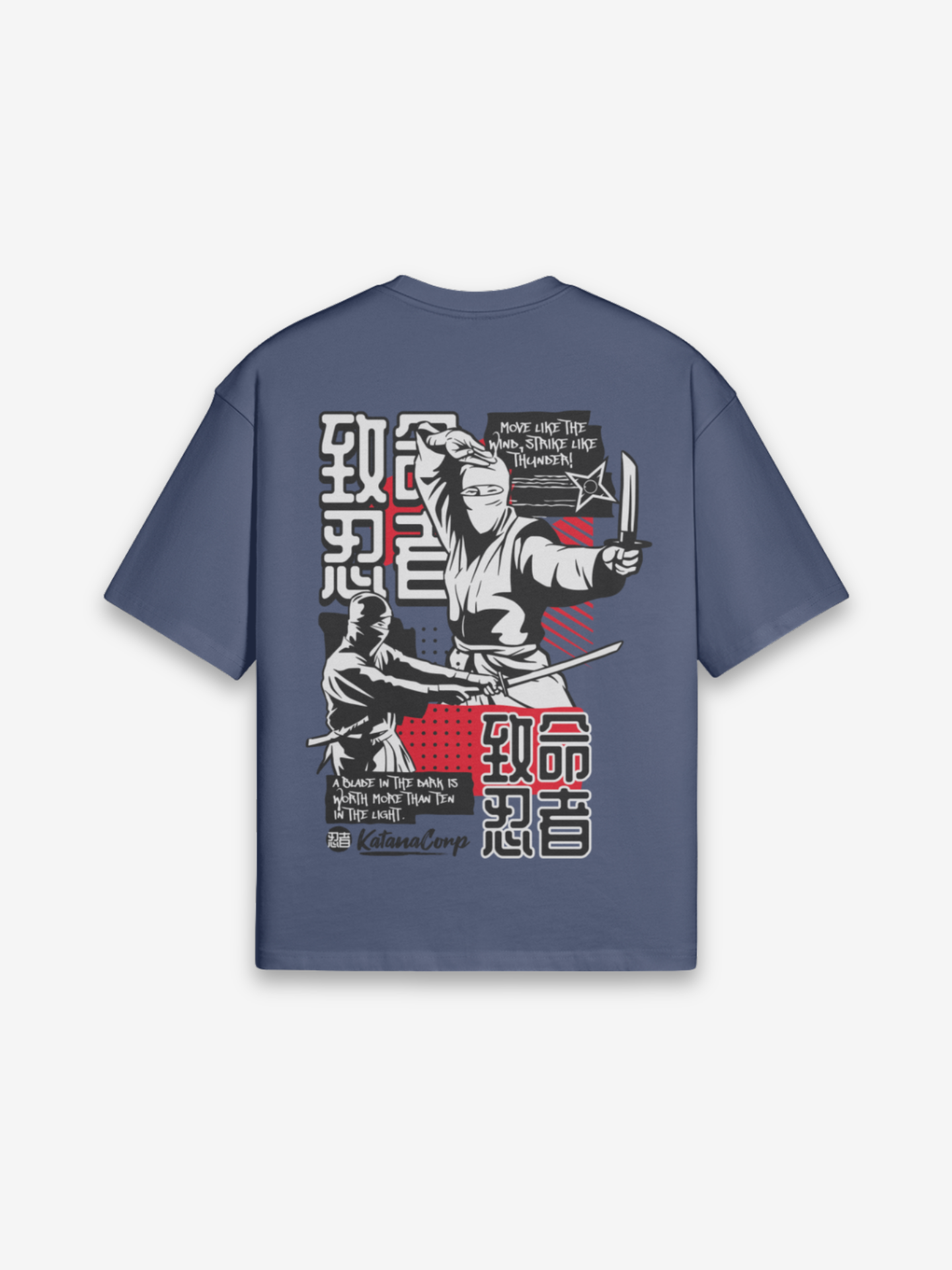 Ninja T-Shirt - 忍者 — Farbvariante schwarz