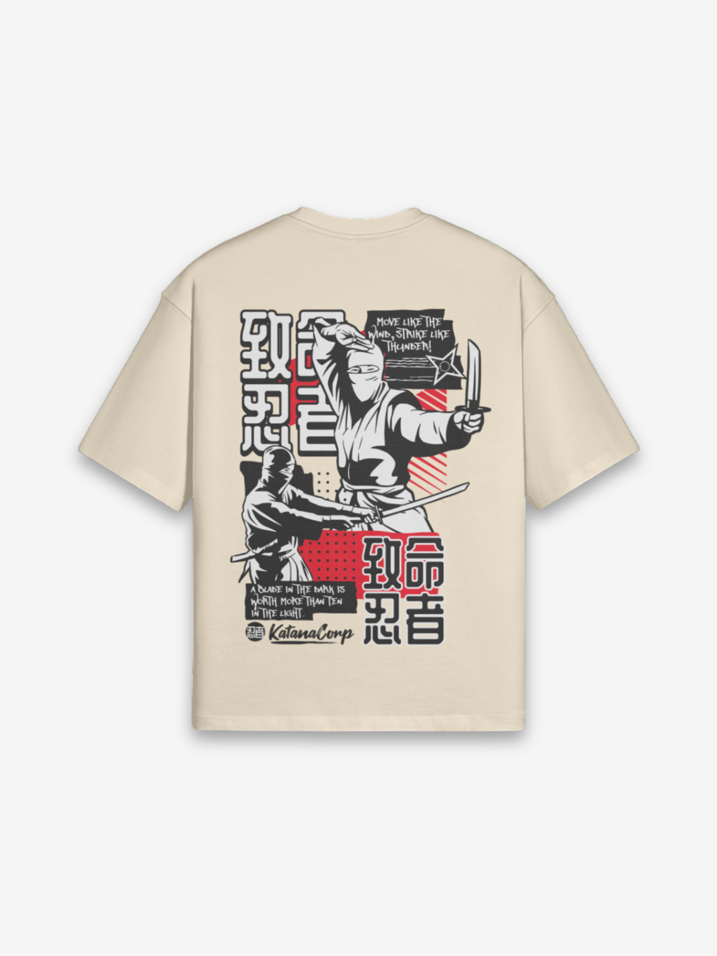 Ninja T-Shirt - 忍者 — Farbvariante weiß