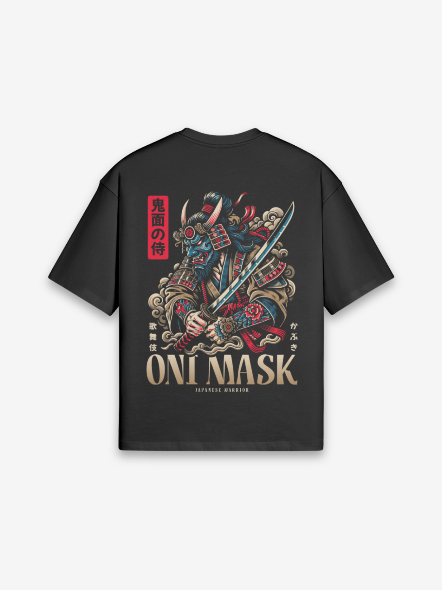 Oni-Maske T-Shirt - 鬼の面 — Vorderansicht